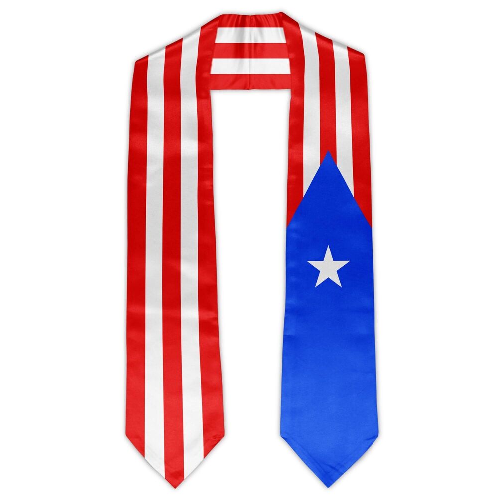 7776 Puerto Rico Flag Graduation Stole Sash Unisex Adult Puerto Rican Flag